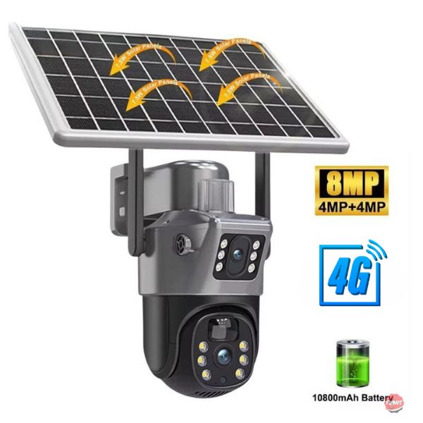 CAMARA SOLAR 4G DOBLE LENTE GRIS