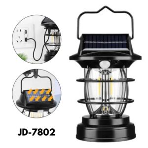 Lampara Caperuza Camping Led carga Solar Con Gancho Colgante JD-7802